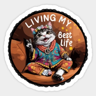 Living my best life retro Sticker